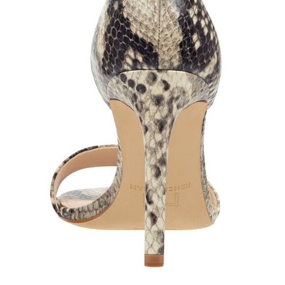 Marc Fisher Kora Snakeskin Ankle Strap Sandal heel - Picture 2 of 4